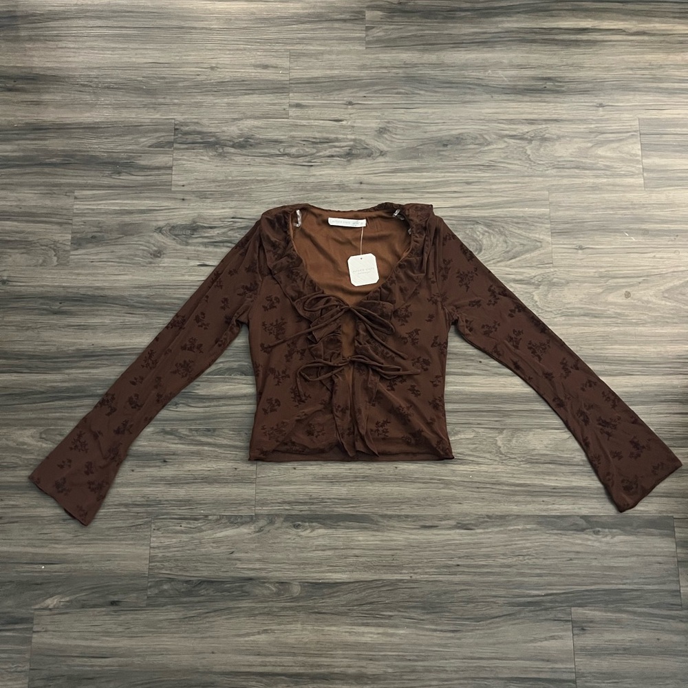 Altar’d State Brown Long Sleeve Blouse new with tags